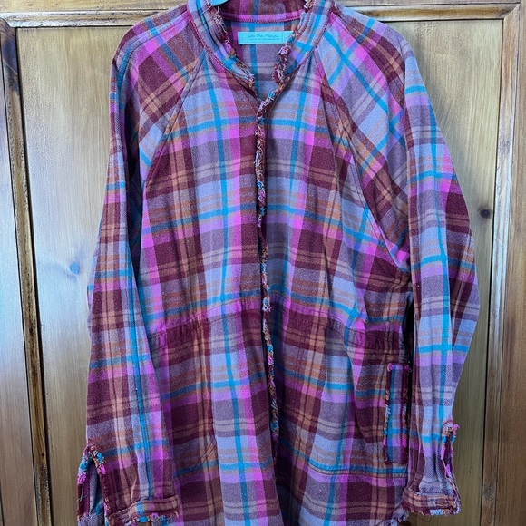 We The Free Summer Daydream Plaid Button down/ Size Medium - Picture 5 of 6